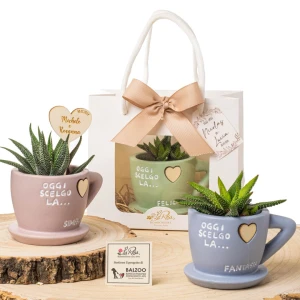 Bomboniere Linea Cup 2026 Vasetti portapiantina in terracotta a forma di tazzina