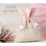 ULTIMI 58 Sacchetti Portaconfetti con fiocco e cuore 10x13 cm PREZZO PER TUTTI