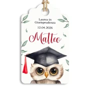 Tag Tema Gufetto Laureato Personalizzabile