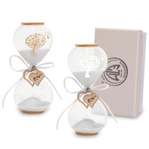 OFFERTISSIMA Bomboniere Clessidre vetro con Albero della Vita con Cuori