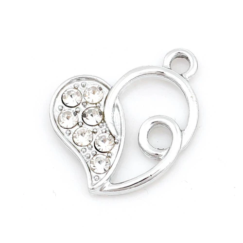 Ciondolo cuore intrecciato con strass per Bomboniere Chic