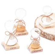 Bomboniere 2026 Linea Dreams Clessidre in vetro con ciondolo albero della vita