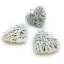 ULTIMI 10 bomboniera shabby chic cuore in metallo rivestito in vimini bianco 7x8cm PREZZO PER TUTTI