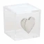 bomboniere matrimonio scatolina in plexiglass placca cuore argento 