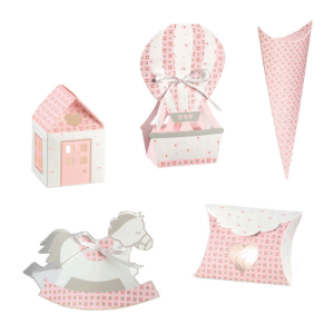 scatoline portaconfetti per battesimo e nascita rosa bloom