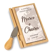 Bomboniere Personalizzate Tagliere con coltellino Tema Viaggio