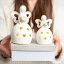 Bomboniere Comunione e Cresima Femmina 2027 Angelo a LED con cuore cuore oro in ceramica