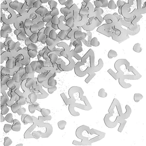 bustina con decorazioni argento con numero 25