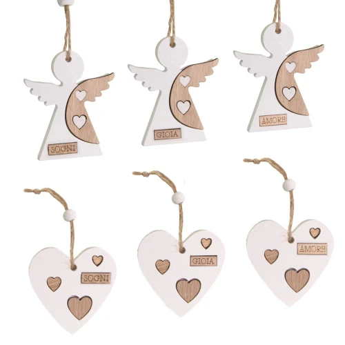 Decorazioni Bomboniere Angioletto Cuore Resina Legno