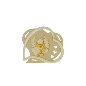 Ultimi 23 pezzi Bomboniera Standard Icona Doppio Cuore con simbolo Comunione