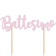 Cake Topper per battesimo e nascita bimba scritta Battesimo Rosa