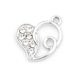 Ciondolo cuore intrecciato con strass per Bomboniere Chic