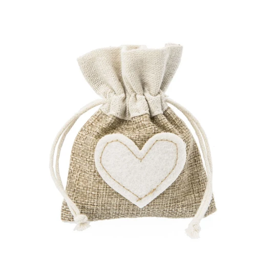 Bomboniere Sacchettini Portaconfetti di Yuta con Cuore in Stock