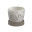 Bomboniera Vaso in cemento Porta Piante Vere con Cuori Bianco