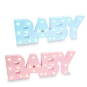 Scritta Baby Luce Led per Allestimenti Battesimo & Nascita