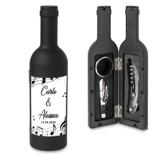 Idea Bomboniera Utile Tema Musica Bottiglia di Vino Set accessori Vino