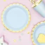 6 Piatti di carta 18 cm colore Celeste