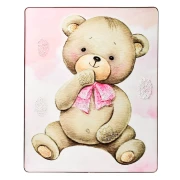 Bomboniere Battesimo e Nascita Femmina 2026 Quadro orsetto con effetto pietra luminosa in rilievo personalizzabile