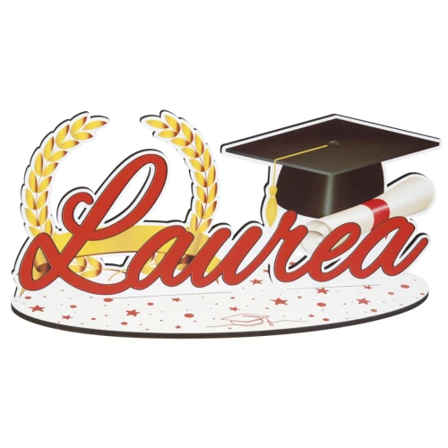 Decorazione da tavolo \"Laurea\" con tocco e pergamena