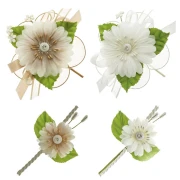 Fiore Margherita Portaconfetti Bianco e Tortora per Bomboniere fai da te