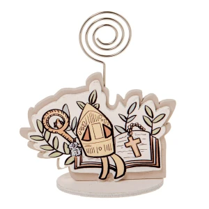 Bomboniere Cresima 2026 Linea Disegno Clip Segnaposto a forma di libro e cappello e bastone