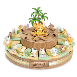 Torta Bomboniere da 20 Fette con animali della giungla