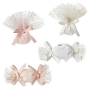 Bomboniere 2027 Linea Plumes Sacchettini portaconfetti con tulle e glitter