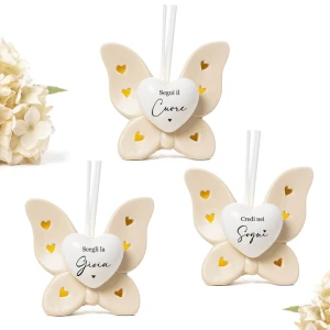 Profumatore Farfalla LED e Cuore in ceramica Personalizzabile