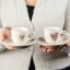 Bomboniere 2027 Set di tazzine caffè e tazza da colazione con cuoricini