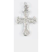 ciondolo croce con strass in zama