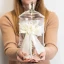 Confettata in vetro con rosa e dettagli avorio