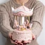 Bomboniere o regalo Battesimo e Nascita Bimba 2027 Carillon Carosello Giostra cavallini rosa