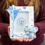Bomboniere Battesimo e Nascita Baby Elefantino con Aquilone Portafoto Celeste in resina