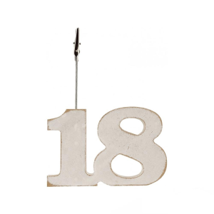 bomboniera compleanno numero 18 legno clip