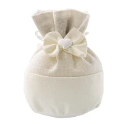 Ultimi 17 pezzi Sacchettini portaconfetti in cotone beige Tondo