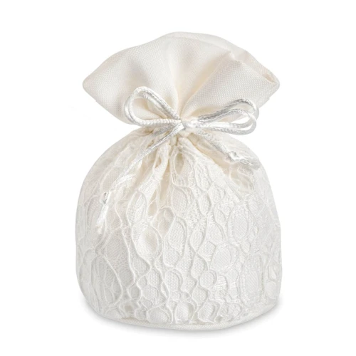 ULTIMI PEZZI 40 Sacchettini base Tonda portaconfetti Eleganti Nido D\'ape Bianco 10 cm PREZZO PER TUTTI