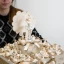 Mega Torta di Bomboniere per Comunione Femmina con 27 cuscini ballerine beige