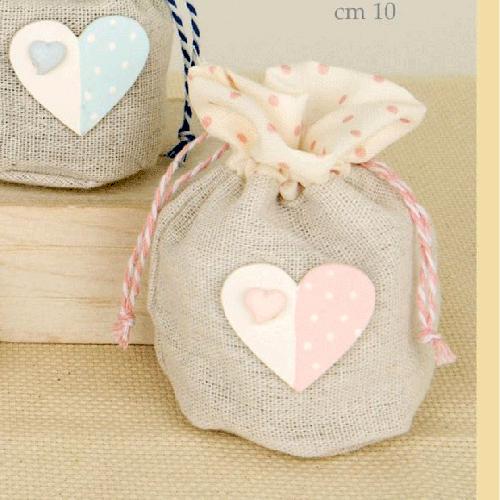 Ultimi 46 pezzi Sacchettino Portaconfetti rosa con cuore