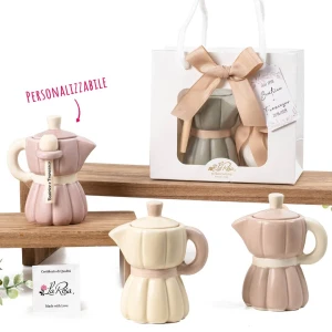 Bomboniere 2026 Zuccheriera ARYS in Porcellana Stile Moka colorate