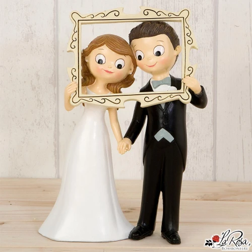 Cake Topper matrimonio Originali Sposini in posa