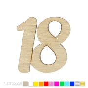 Applicazione 18 anni per bomboniere numero in legno
