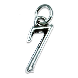 Ciondolo Numero 7 in argento per bomboniere idea originale compleanno anniversario