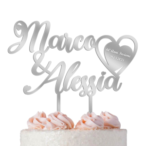 Cake Topper Nozze di Diamante 60° Anniversario in Plexiglass