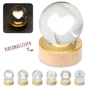 Bomboniere 2027 Matrimonio Sfera LED Cuore personalizzabile