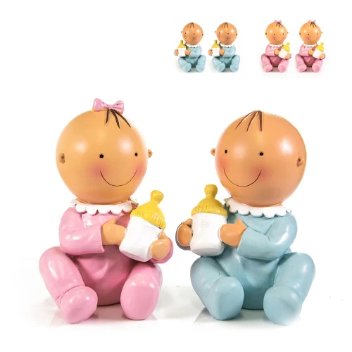 Cake Topper Gemelli per Battesimo Nascita e baby shower 