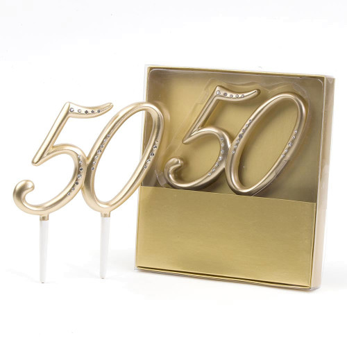 Cake Topper Nozze oro numero 50 anniversario matrimonio