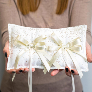 Cuscino Portafedi Matrimonio glitter oro - Alta Qualità