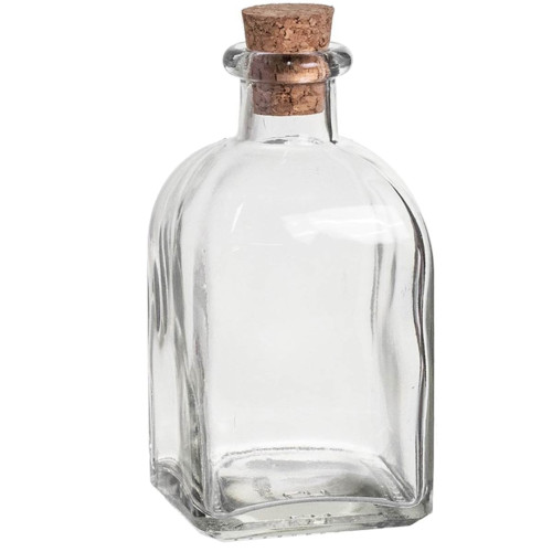 ULTIMI 4 Pezzi Bomboniere Utili bottiglie liquore in vetro con tappo 250 ml stondata 6x6x13 cm PREZZO PER TUTTI