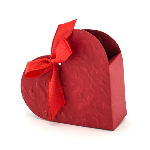 idea scatolina portaconfetti cuore rosse per matrimonio