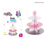 Alzata Rosa con 3 ripiani per Confettata e Caramellata